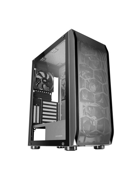 MC-PRO2, Torre Profesional E-ATX, Sistema CPU Freezer, 5 Ventiladores Ultra-silenciosos y Frontal Metal-Mesh, Color Negro