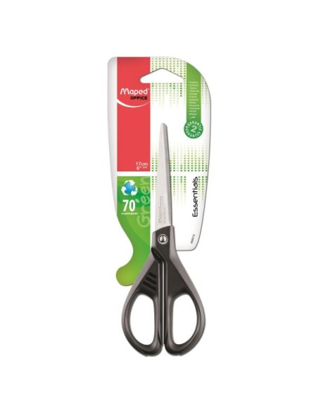 Essential Green Tijeras de oficina Corte recto Negro, Acero inoxidable