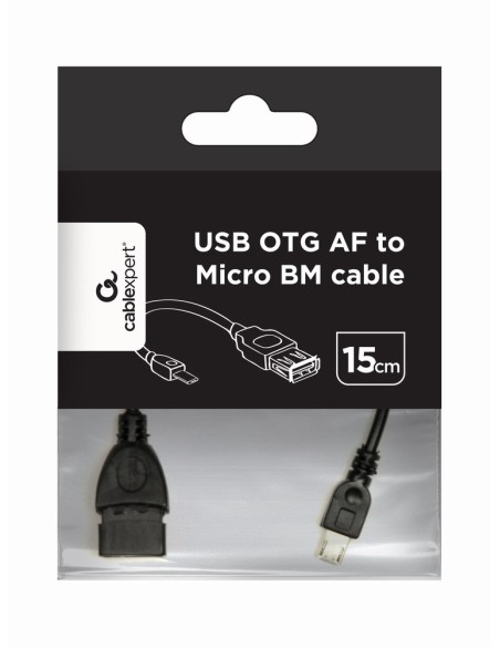 USB A - Micro-USB B, 0.15m cable USB USB 2.0 0,15 m Negro