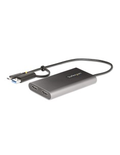 Adaptador USB-C a HDMI Doble - USB Tipo C a 2 Monitores HDMI - 4K 60Hz - Entrega de Alimentación PD de 100W con Paso - Cable Inc