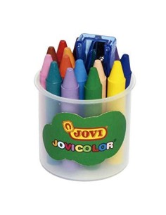 JOVI CERAS JOVICOLOR 75MM CON SACAPUNTAS COLORES SURTIDOS BOTE DE 16 980/16 - Pack de 6