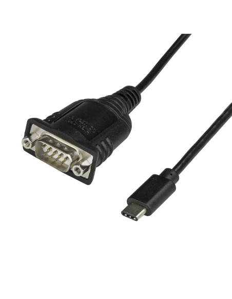 Adaptador Conversor USB Tipo C a Serie DB9 RS232 con Retención de Puertos COM - Cable Convertidor de 40cm USBC a Serie - para PL