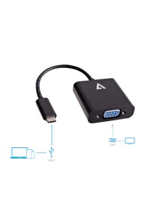 USB-C(m) a VGA(h) adaptator negro