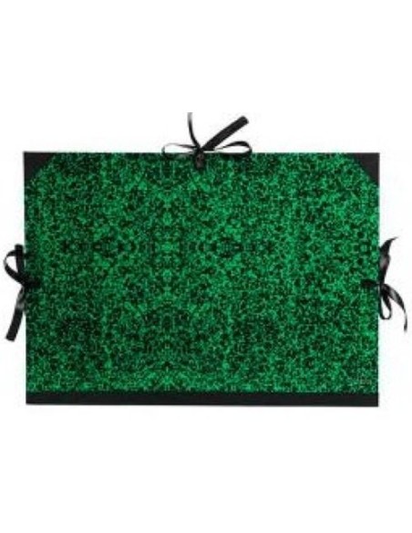 Carpeta dibujo carton con lazos 52x72cm canson classic marmol verde