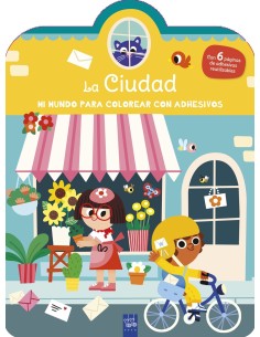 Mi mundo para colorear con adhesivos La ciudad
