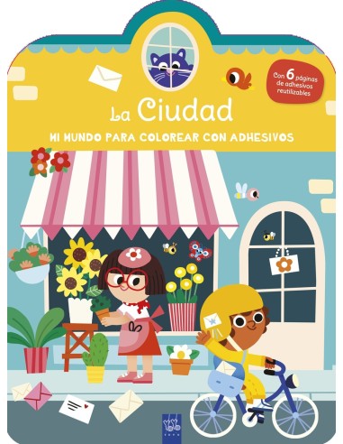 Mi mundo para colorear con adhesivos La ciudad