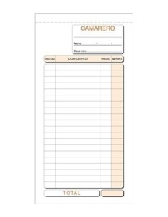 TALONARIO CAMAREROS 1/3 TRIPLICADO LOAN T-101 - Pack de 5 unidades