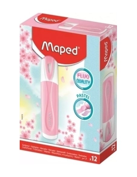 ROTUL. FLUOR MAPED PEPS PASTEL ROSA - Pack de 12 unidades