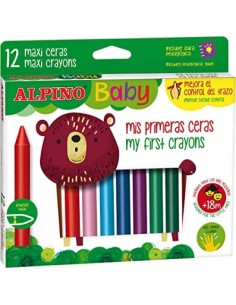 Estuche 12 ceras de colores alpino baby