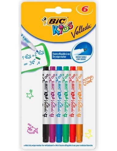 Estuche 6 rotuladores velleda bic kids colores surtidos
