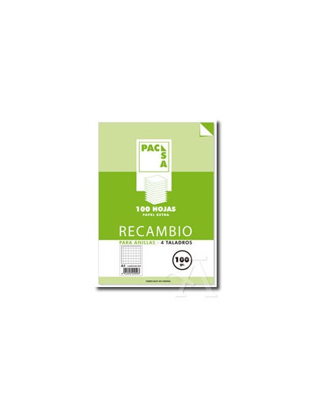 RECAMBIO A4 100H 4 TALADROS 100G CUAD4X4 C M PACSA