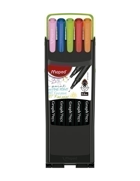 ROTULADOR MAPED PUNTA DE METAL GRAPH PEPS FINE LINER COMPACT ESTUCHE DE 10 COLORES SURTIDOS