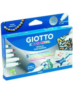 ESTUCHE 5 ROTULADORES GIOTTO DECOR METAL SURTIDOS