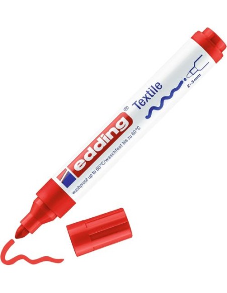 C 10 ROTULADOR EDDING 4500 TEXTIL COLOR ROJO 02