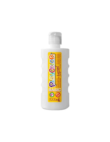 BOTE ERG. TEMPERA LIQ. PLAYCOLOR 1000ML BLANCO 19481 - Pack de 6 unidades