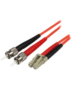 Cable Adaptador de Red de 1m Multimodo Dúplex Fibra Óptica LC-ST 50/125 - Patch Duplex