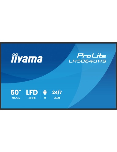 LH5564UHS-B1AG pantalla de señalización Pantalla plana para señalización digital 139,7 cm (55") Wifi 500 cd / m² 4K Ultra HD Neg