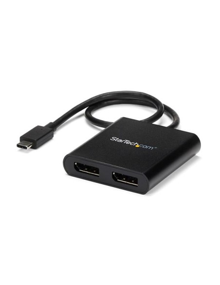Adaptador USB-C a DisplayPort 1.2 Doble - Hub MST USB Tipo C - Divisor Multiplicador DP Doble de 4K 30Hz/1080p 60Hz - con Cable 