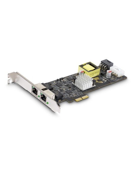 Tarjeta de Red Ethernet PCIe de 2 Puertos PoE de 2,5Gb - Tarjeta de Red NBASE-T - Adaptador LAN PCI Express - Intel I225-V Doble