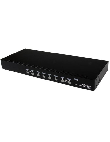 Conmutador Switch KVM 8 Puertos de Vídeo VGA HD15 USB 2.0 USB A PS/2 - 1U Rack Estante Conmutador Switch KVM 8 Puertos de Vídeo VGA HD15 USB 2.0 USB A PS/2 - 1U Rack Estante