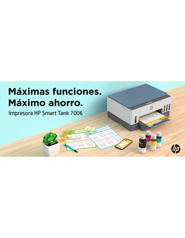 Smart Tank Impresora multifunción 7006, Color, Impresora para Impresión, escaneado, copia, Wi-Fi, Escanear a PDF