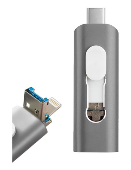 8434847047027 unidad flash USB 128 GB USB Type-A/USB Type-C/Lightning Gris