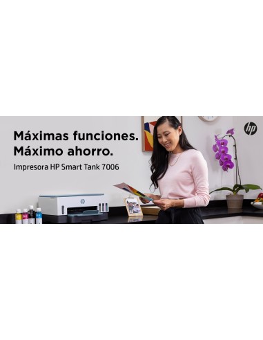 Smart Tank Impresora multifunción 7006, Color, Impresora para Impresión, escaneado, copia, Wi-Fi, Escanear a PDF