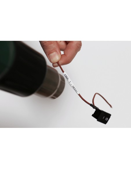 HSE-211E cinta para impresora de etiquetas Negro sobre blanco