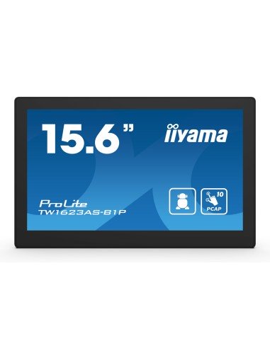 TW1623AS-B1P pantalla de señalización Panel plano interactivo 39,6 cm (15.6") Wifi 450 cd / m² Double Full HD Negro Pantalla tác