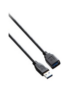 Cable USB negro con conector USB 3.0 A hembra a USB 3.0 A macho 1.8m 6ft
