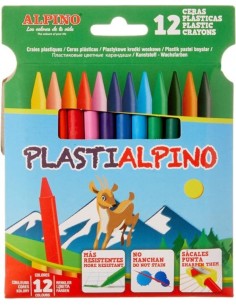 ESTUCHE 12 CERAS PLASTIALPINO DURAS SURTIDAS