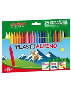 ESTUCHE 24 CERAS PLASTIALPINO DURAS SURTIDAS