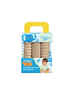 Estuche 3 rodillos de madera diferentes texturas my first plastilina baby