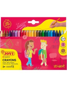 Estuche 24 ceras plasticas student colores surtidos