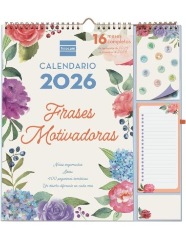 CALENDARIO PLUS 16 MESES 25 26 FRASES MOTIVADORAS