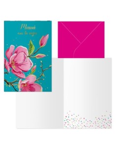 Pack 6 tarjetas felicitacion modelo dia madre camelia 115x17cm