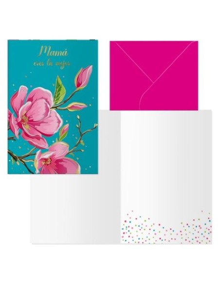 Pack 6 tarjetas felicitacion modelo dia madre camelia 115x17cm