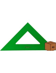 pack 5U escuadra serie tecnica 21cm metacrilato verde sin graduar