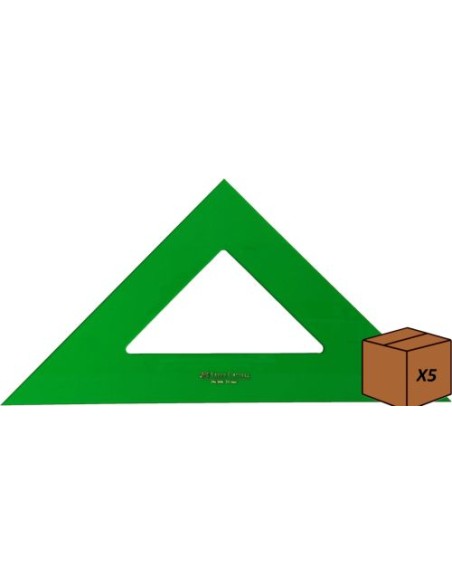 pack 5u escuadra serie tecnica 25cm metacrilato verde sin graduar