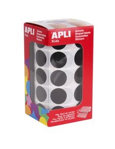 ROLLO GOMETS REDONDO NEGRO AUTOADHESIVOS 20MM