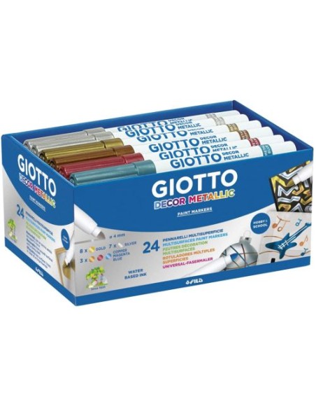 Pack 24 rotuladores giotto decor metallic