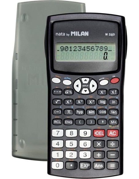 Calculadora cientifica m240 color negro y funda gris 240 funciones Milan