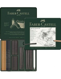 CAJA METALICA 24 PIEZAS PITT CHARCOAL FABER CASTELL
