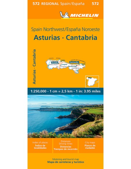Espana noroeste Asturias Cantabria Mapa regional 572 2024