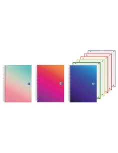 Cuaderno espiral a4 120h 90g cuad5x5 ebook4 gradient 3 modelos surtidos