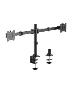 Soporte de Mesa Eco Giratorio e Inclinable para Monitor/TV 20kg (3 Pivotes, 2 Brazos) de 17"-35", Negro