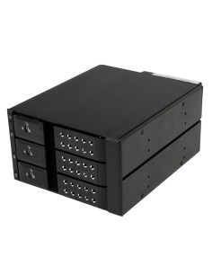 Rack Móvil Backplane de 3 Bahías para Unidades de 3,5 SAS II/SATA III Hot Swap - 6 Gbps - Rack Móvil de Aluminio con Intercambio