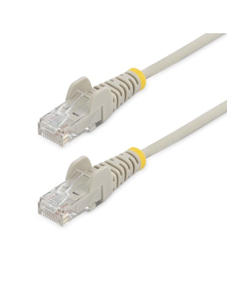 Cable Cat6 de 2,5m - Delgado - con Conectores RJ45 sin Enganches - Gris