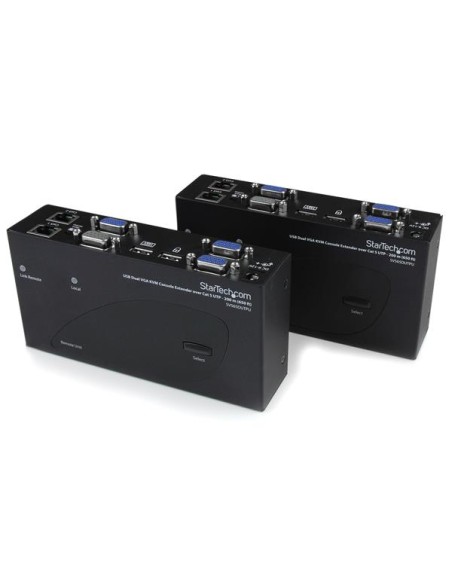 Extensor de Consola KVM por Cat 5 Ethernet (200m) con USB y Vídeo VGA Doble