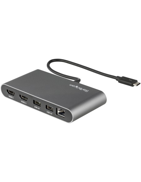 Mini Dock Thunderbolt 3 - Docking Station Portátil para 2 Monitores con HDMI 4K de 60Hz, 2x Hub USB-A (3.0/2.0), GbE - Cable de 